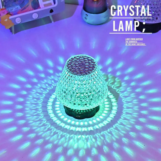 Crystal Table Lamp 3/16 Color Changing Night Light Decorative Light Touch Lamps Rechargeable USB Lamp For Bedrooms Living Room